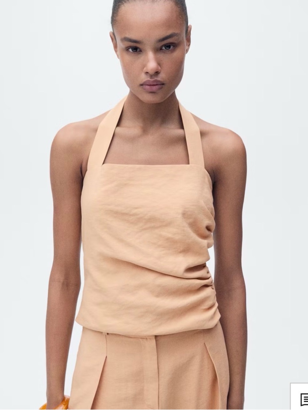 Mango Halter Camisole in Nude Peach
